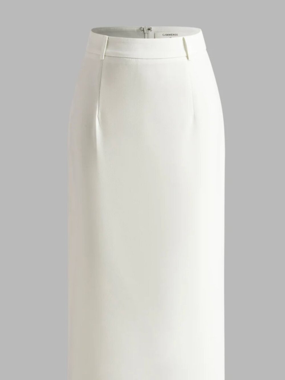 Commense Slim Fit Semi-Sheer Elegant Slit Back Maxi Skirt Without Belt M